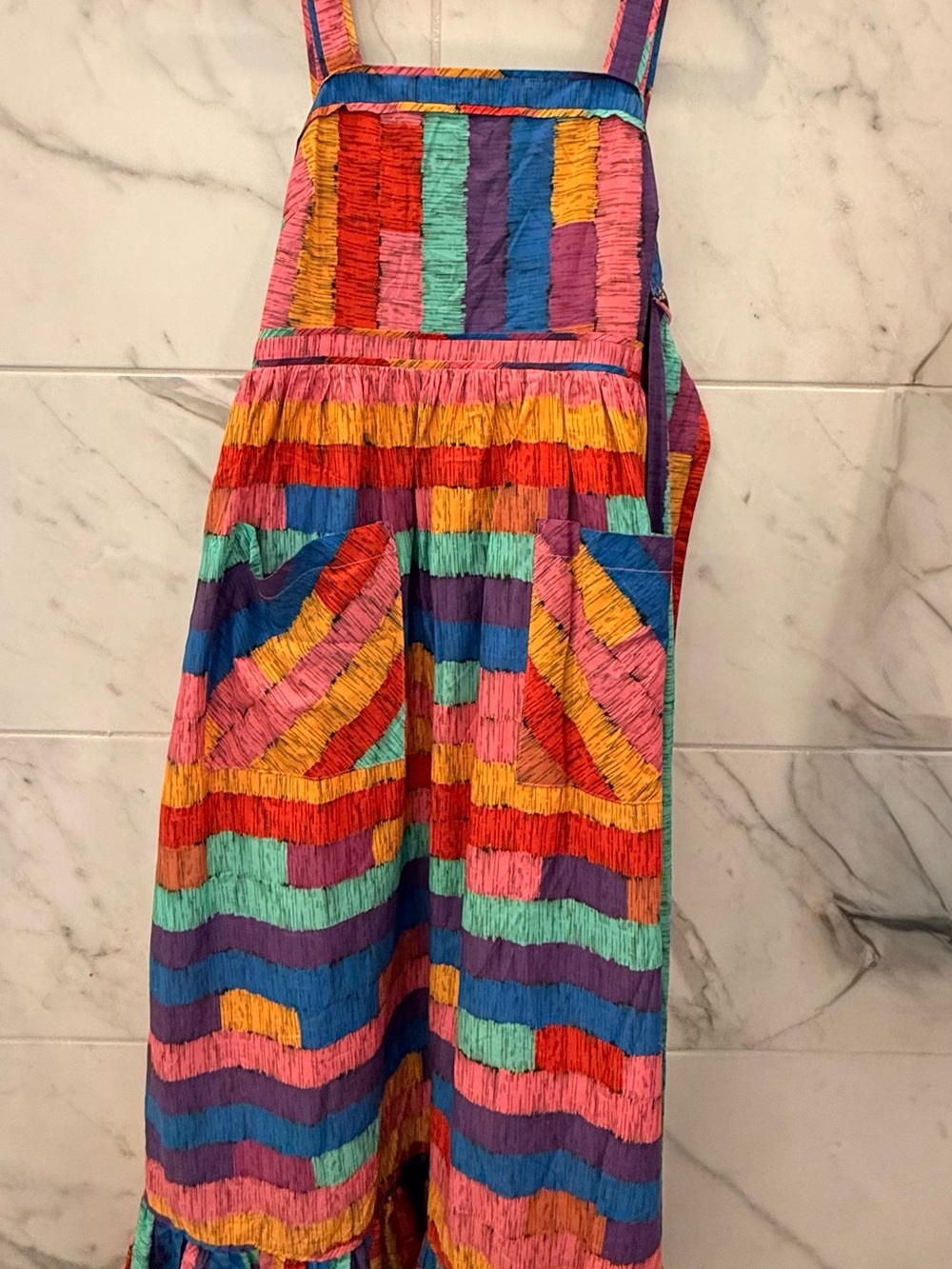 FARM Rio Multicolor Striped Cotton Sundress